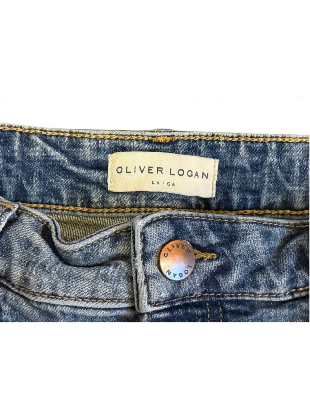 Oliver Logan Women’s High-Rise Wide-Leg Crop Raw Hem Light Wash Size 31 - Picture 3 of 9